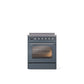 ILVE 30" Nostalgie II Series Freestanding Electric Double Oven Range with 5 Elements, Triple Glass Cool Door, Convection Oven, TFT Oven Control Display and Child Lock - UPI304NMP