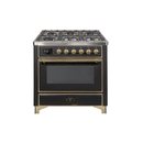 ILVE 36 Inch Majestic II Series Dual Fuel Natural Gas Range with 6 Burners and Griddle with 3.5 cu. ft. Oven Capacity TFT Oven Control Display UM09FDNS3