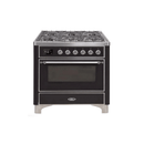 ILVE 36 Inch Majestic II Series Dual Fuel Natural Gas Range with 6 Burners and Griddle with 3.5 cu. ft. Oven Capacity TFT Oven Control Display UM09FDNS3