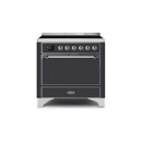 ILVE 36 Inch Majestic II Series Induction Range with 5 Elements 3.5 cu. ft. Oven Capacity TFT Oven Control Display Solid Door UMI09QNS3