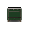 ILVE 36 Inch Majestic II Series Induction Range with 5 Elements 3.5 cu. ft. Oven Capacity TFT Oven Control Display Solid Door UMI09QNS3
