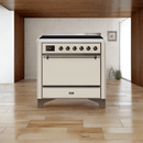 ILVE 36 Inch Majestic II Series Induction Range with 5 Elements 3.5 cu. ft. Oven Capacity TFT Oven Control Display Solid Door UMI09QNS3