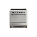 ILVE 36 Inch Majestic II Series Induction Range with 5 Elements 3.5 cu. ft. Oven Capacity TFT Oven Control Display Solid Door UMI09QNS3
