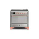ILVE 36 Inch Majestic II Series Induction Range with 5 Elements 3.5 cu. ft. Oven Capacity TFT Oven Control Display Solid Door UMI09QNS3