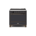ILVE 36 Inch Majestic II Series Induction Range with 5 Elements 3.5 cu. ft. Oven Capacity TFT Oven Control Display Solid Door UMI09QNS3