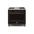 ILVE 36 Inch Majestic II Series Natural/ Propane Gas Burner and Electric Oven Range with 6 Sealed Burners UM09FDQNS3