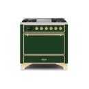 ILVE 36 Inch Majestic II Series Natural/ Propane Gas Burner and Electric Oven Range with 6 Sealed Burners UM09FDQNS3