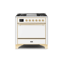 ILVE 36 Inch Majestic II Series Natural/ Propane Gas Burner and Electric Oven Range with 6 Sealed Burners UM09FDQNS3