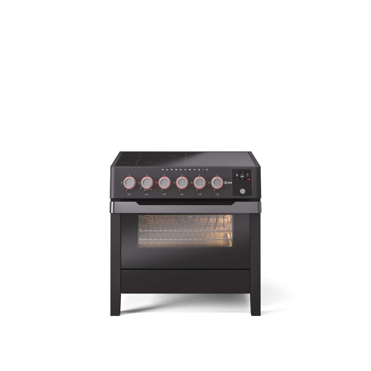 ILVE 36"Panoramagic Series Freestanding Electric Double Oven Range with 5 Elements, Triple Glass Cool Door, Convection Oven, TFT - UPMI09S3