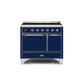 ILVE 40 Inch Majestic II Series Induction Range with 6 Elements Dual Ovens TFT Control Display Solid Oven Door UMDI10QNS3