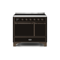 ILVE 40 Inch Majestic II Series Induction Range with 6 Elements Dual Ovens TFT Control Display Solid Oven Door UMDI10QNS3