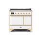 ILVE 40 Inch Majestic II Series Induction Range with 6 Elements Dual Ovens TFT Control Display Solid Oven Door UMDI10QNS3