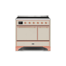 ILVE 40 Inch Majestic II Series Induction Range with 6 Elements Dual Ovens TFT Control Display Solid Oven Door UMDI10QNS3