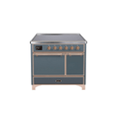 ILVE 40 Inch Majestic II Series Induction Range with 6 Elements Dual Ovens TFT Control Display Solid Oven Door UMDI10QNS3