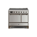 ILVE 40 Inch Majestic II Series Induction Range with 6 Elements Dual Ovens TFT Control Display Solid Oven Door UMDI10QNS3