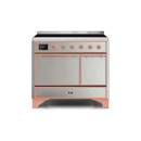 ILVE 40 Inch Majestic II Series Induction Range with 6 Elements Dual Ovens TFT Control Display Solid Oven Door UMDI10QNS3