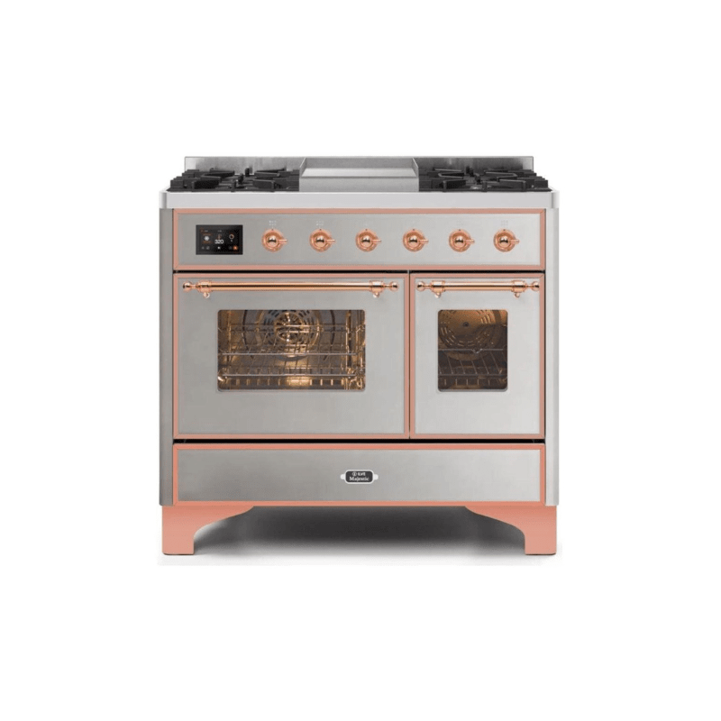 ILVE 40 Inch Majestic II Series Natural Gas/ Propane Gas Burner and Electric Oven with 6 Sealed Burners UMD10FDNS3
