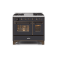 ILVE 40 Inch Majestic II Series Natural Gas/ Propane Gas Burner and Electric Oven with 6 Sealed Burners UMD10FDNS3
