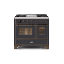 ILVE 40 Inch Majestic II Series Natural Gas/ Propane Gas Burner and Electric Oven with 6 Sealed Burners UMD10FDNS3