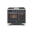 ILVE 40 Inch Majestic II Series Natural Gas/ Propane Gas Burner and Electric Oven with 6 Sealed Burners UMD10FDNS3