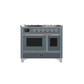 ILVE 40 Inch Majestic II Series Natural Gas/ Propane Gas Burner and Electric Oven with 6 Sealed Burners UMD10FDNS3