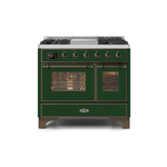 ILVE 40 Inch Majestic II Series Natural Gas/ Propane Gas Burner and Electric Oven with 6 Sealed Burners UMD10FDNS3