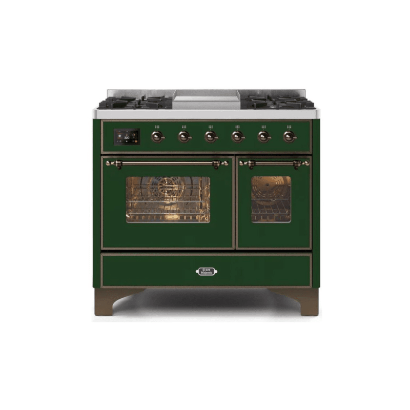 ILVE 40 Inch Majestic II Series Natural Gas/ Propane Gas Burner and Electric Oven with 6 Sealed Burners UMD10FDNS3
