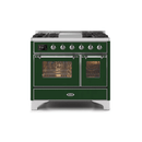 ILVE 40 Inch Majestic II Series Natural Gas/ Propane Gas Burner and Electric Oven with 6 Sealed Burners UMD10FDNS3