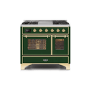 ILVE 40 Inch Majestic II Series Natural Gas/ Propane Gas Burner and Electric Oven with 6 Sealed Burners UMD10FDNS3