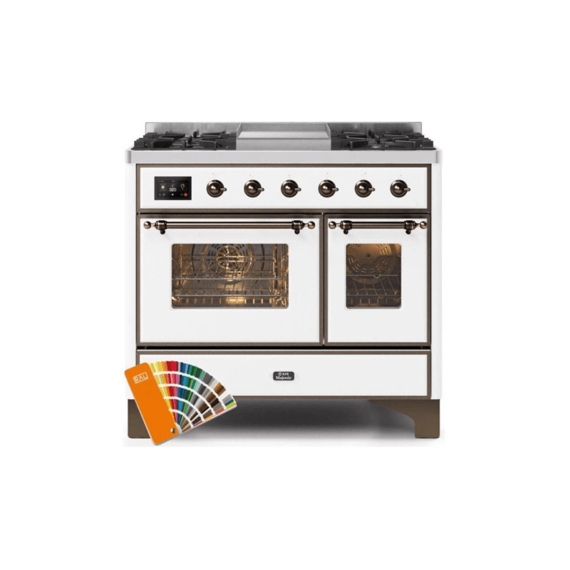 ILVE 40 Inch Majestic II Series Natural Gas/ Propane Gas Burner and Electric Oven with 6 Sealed Burners UMD10FDNS3