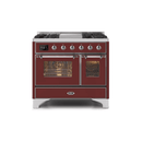 ILVE 40 Inch Majestic II Series Natural Gas/ Propane Gas Burner and Electric Oven with 6 Sealed Burners UMD10FDNS3