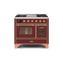 ILVE 40 Inch Majestic II Series Natural Gas/ Propane Gas Burner and Electric Oven with 6 Sealed Burners UMD10FDNS3