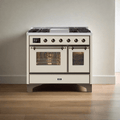 ILVE 40 Inch Majestic II Series Natural Gas/ Propane Gas Burner and Electric Oven with 6 Sealed Burners UMD10FDNS3