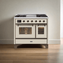 ILVE 40 Inch Majestic II Series Natural Gas/ Propane Gas Burner and Electric Oven with 6 Sealed Burners UMD10FDNS3