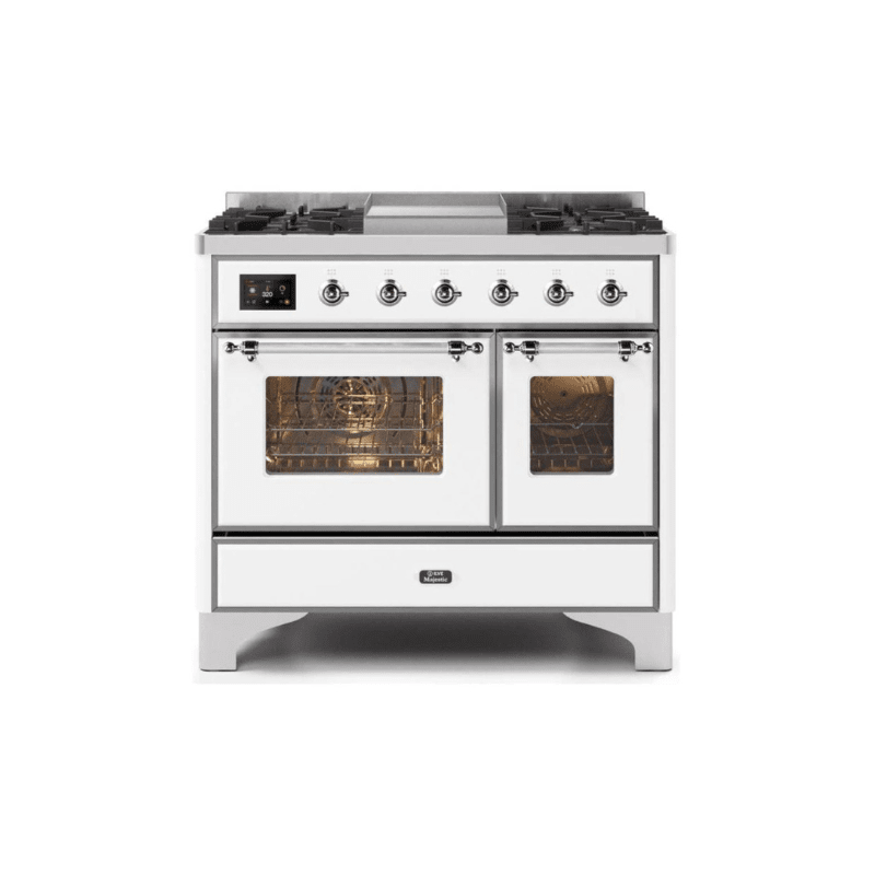 ILVE 40 Inch Majestic II Series Natural Gas/ Propane Gas Burner and Electric Oven with 6 Sealed Burners UMD10FDNS3