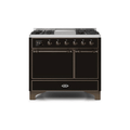 ILVE 40 Inch Majestic II Series Natural/ Propane Gas Burner and Electric Oven Range with 6 Sealed Burners UMD10FDQNS3