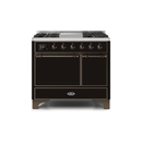 ILVE 40 Inch Majestic II Series Natural/ Propane Gas Burner and Electric Oven Range with 6 Sealed Burners UMD10FDQNS3