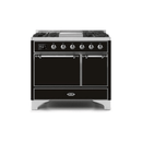 ILVE 40 Inch Majestic II Series Natural/ Propane Gas Burner and Electric Oven Range with 6 Sealed Burners UMD10FDQNS3