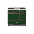 ILVE 40 Inch Majestic II Series Natural/ Propane Gas Burner and Electric Oven Range with 6 Sealed Burners UMD10FDQNS3