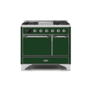 ILVE 40 Inch Majestic II Series Natural/ Propane Gas Burner and Electric Oven Range with 6 Sealed Burners UMD10FDQNS3