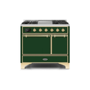 ILVE 40 Inch Majestic II Series Natural/ Propane Gas Burner and Electric Oven Range with 6 Sealed Burners UMD10FDQNS3