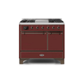 ILVE 40 Inch Majestic II Series Natural/ Propane Gas Burner and Electric Oven Range with 6 Sealed Burners UMD10FDQNS3