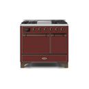 ILVE 40 Inch Majestic II Series Natural/ Propane Gas Burner and Electric Oven Range with 6 Sealed Burners UMD10FDQNS3