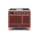 ILVE 40 Inch Majestic II Series Natural/ Propane Gas Burner and Electric Oven Range with 6 Sealed Burners UMD10FDQNS3