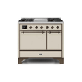 ILVE 40 Inch Majestic II Series Natural/ Propane Gas Burner and Electric Oven Range with 6 Sealed Burners UMD10FDQNS3