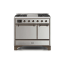 ILVE 40 Inch Majestic II Series Natural/ Propane Gas Burner and Electric Oven Range with 6 Sealed Burners UMD10FDQNS3