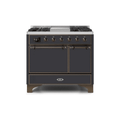 ILVE 40 Inch Majestic II Series Natural/ Propane Gas Burner and Electric Oven Range with 6 Sealed Burners UMD10FDQNS3