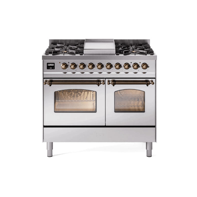 ILVE 40" Nostalgie II Series Freestanding Double Oven Dual Fuel Range