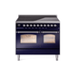 ILVE 40" Nostalgie II Series Freestanding Electric Double Oven Range with 6 Elements, Triple Glass Cool Door, Convection Oven, TFT Oven Control Display and Child Lock - UPDI406NMP