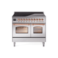 ILVE 40" Nostalgie II Series Freestanding Electric Double Oven Range with 6 Elements, Triple Glass Cool Door, Convection Oven, TFT Oven Control Display and Child Lock - UPDI406NMP